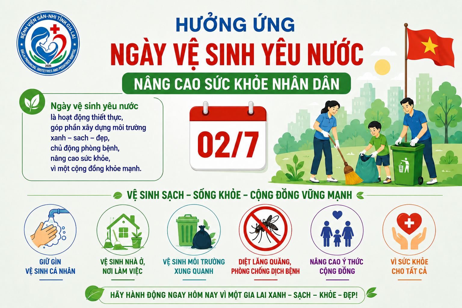 Hưởng ứng Ngày vệ sinh yêu nước nâng cao sức khỏe nhân dân 